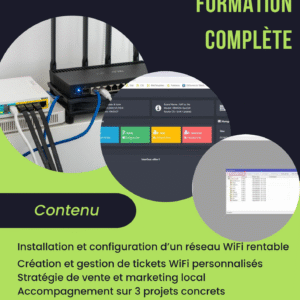 WiFi Business – Formation complète avec accompagnement sur 3 projets concrets de vente de tickets WiFi